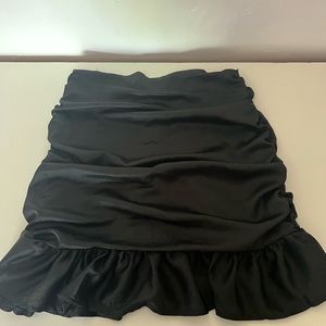 Missguided Black Scrunched Midi Skirt